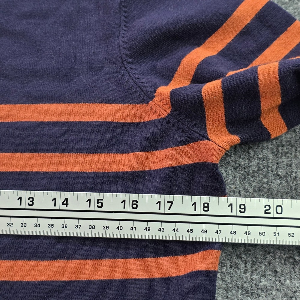 Eliza J Sweater Dress Ruffle Mock Neck Striped Knit Long Sleeve 1X‎ Navy Orange - Picture 6 of 8